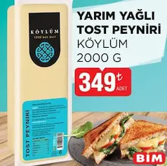 KÖYLÜM YARIM YAĞLI TOST PEYNİRİ 2000 G